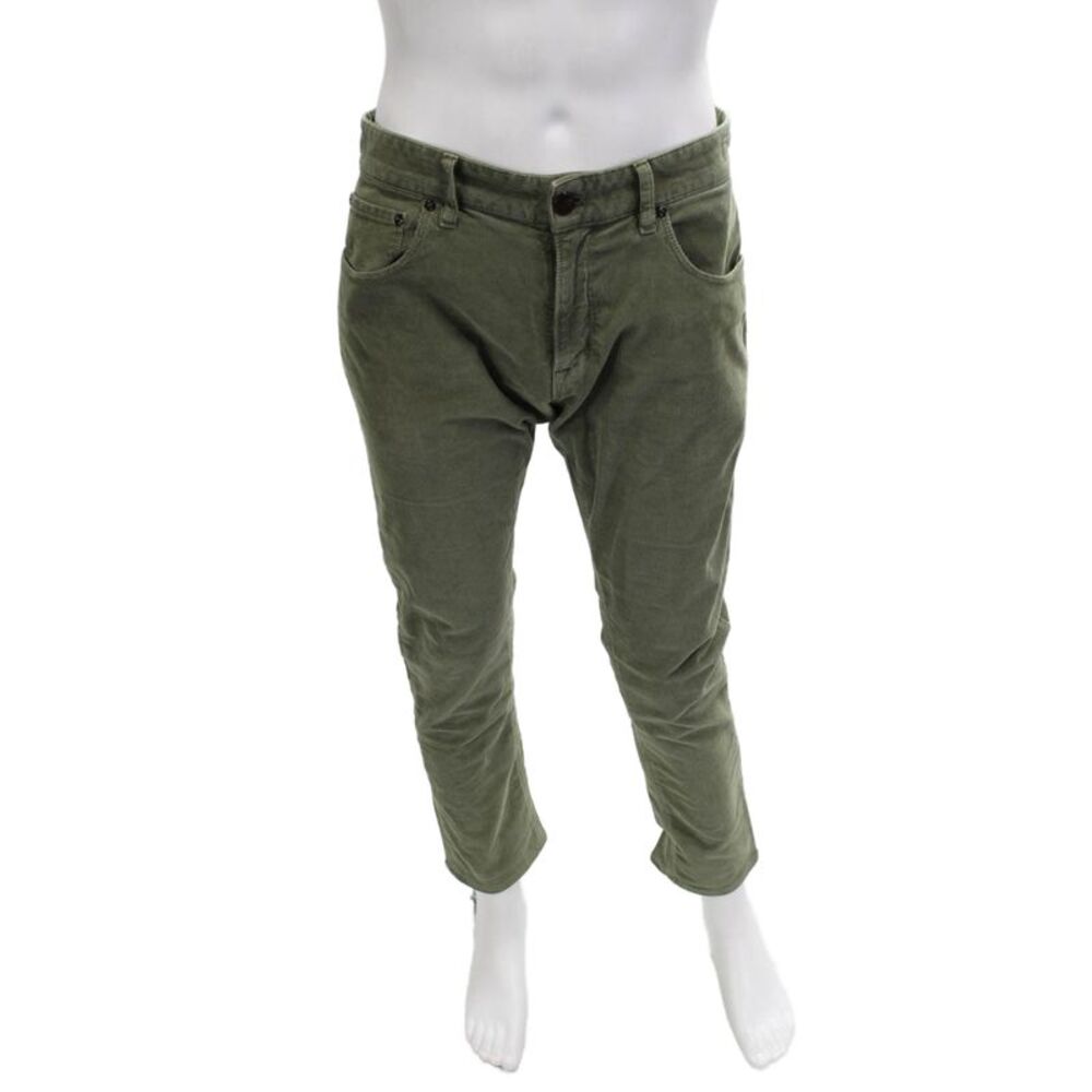 PT Torino Mens Cropped Army Green Pants Button Size 32